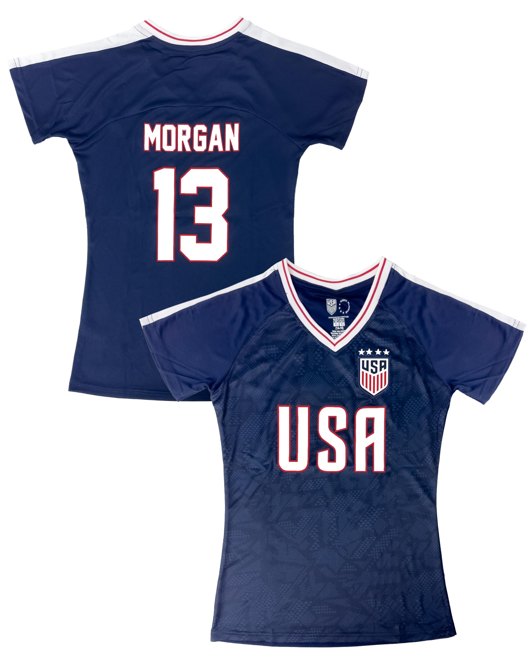 Icon Sports Officially Licensed U.S. Soccer Girl's Alex Morgan USWNT Shirt Game Day T-Shirts, Youth Sizes