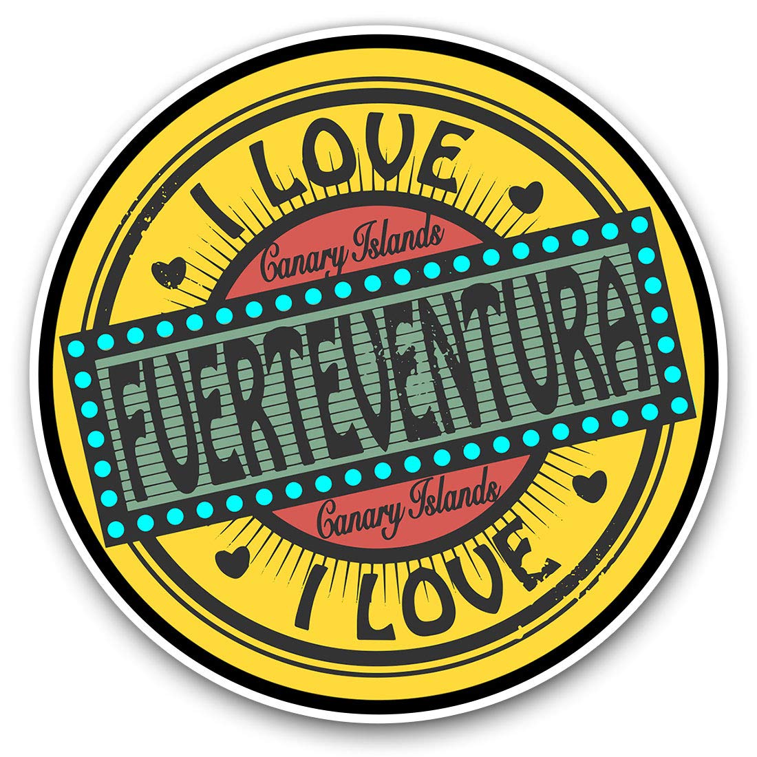 Vinyl Stickers (Set of 2) 10cm - Fuerteventura Canary Islands Travel Decals for Laptops,Tablets,Luggage,Scrap Booking,Fridges, 10565