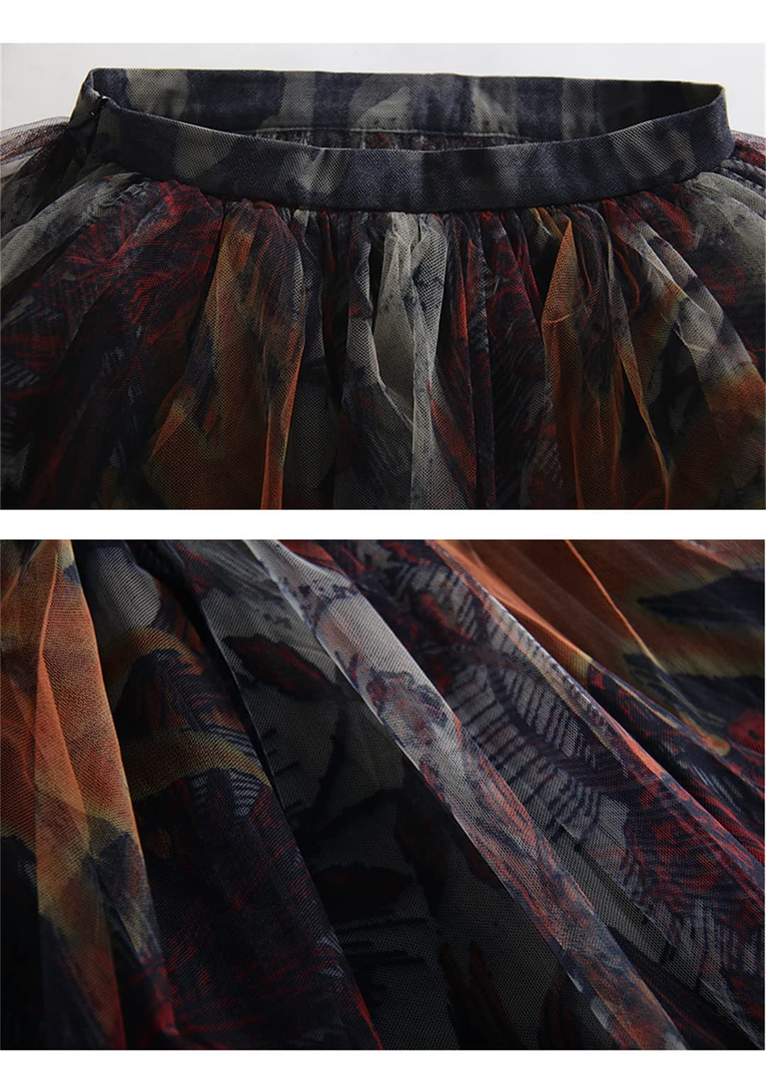 Gonne in Tulle Irregolari a Vita Alta per Donna Gonna Lunga in Rete di Pizzo Gonne Lunghe a Trapezio Primaverili Black S