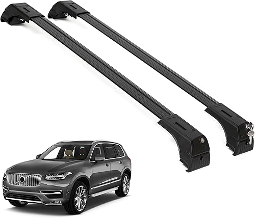 ERKUL Barras transversales de techo para Volvo XC90 2016-2024 Barras transversales de aluminio con bloqueo antirrobo para techo Compatible con