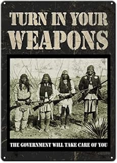 River's Edge Products Tin Sign, Turn in Your Guns Metal Tin Sign Painting for Bars Plaque Poster for Cafe Bar Pub Beer Wall Decor Cave Beer Signs Art Nostalgic Tin Sign Decor-30X20Cm