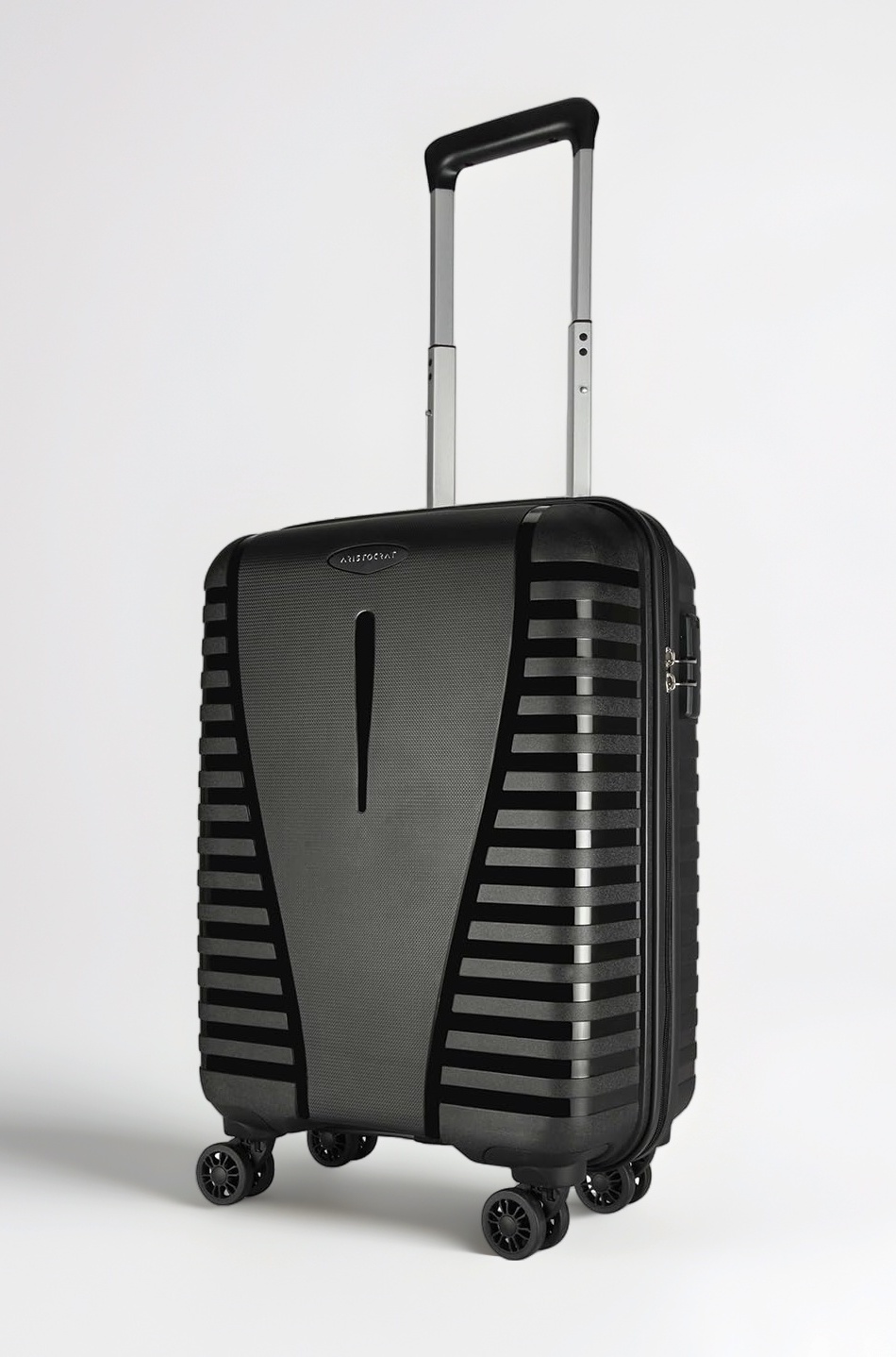 Cabin Airpro 55 Cm(Small) Polypropylene 360 Degree 8 Wheels Trolley Bag for Travel Hard Case Luggage, Lightweight with Combination Lock & Robust Trolley with 3 Years Warranty (Black)