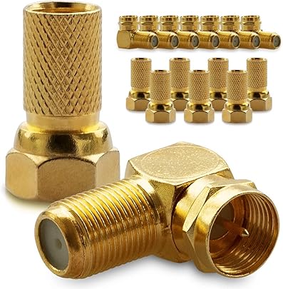 UC-Express Spina Adattatore Angolo 90 Spina angolare Adattatore Placcato Oro per SAT HDTV DVB-T Antenna Cavo coassiale UC-Express Spina Adattatore Angolo 90 Spina angolare Adattatore Placcato Oro per SAT HDTV DVB-T Antenna Cavo coassiale