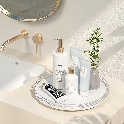 Miniatura 2 de Bandeja de baño de madera de roble de 13 pulgadas para mostrador, bandeja de tocador para perfumes, loción, velas, maquillaje, joyería, fregadero,