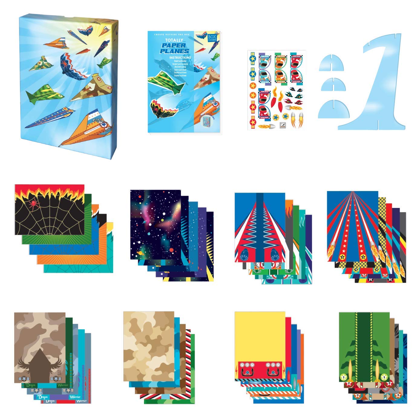 Totally Paper Planes - Juego de arte de origami para doblar y volar en caja de recuerdos para hacer y volar 4