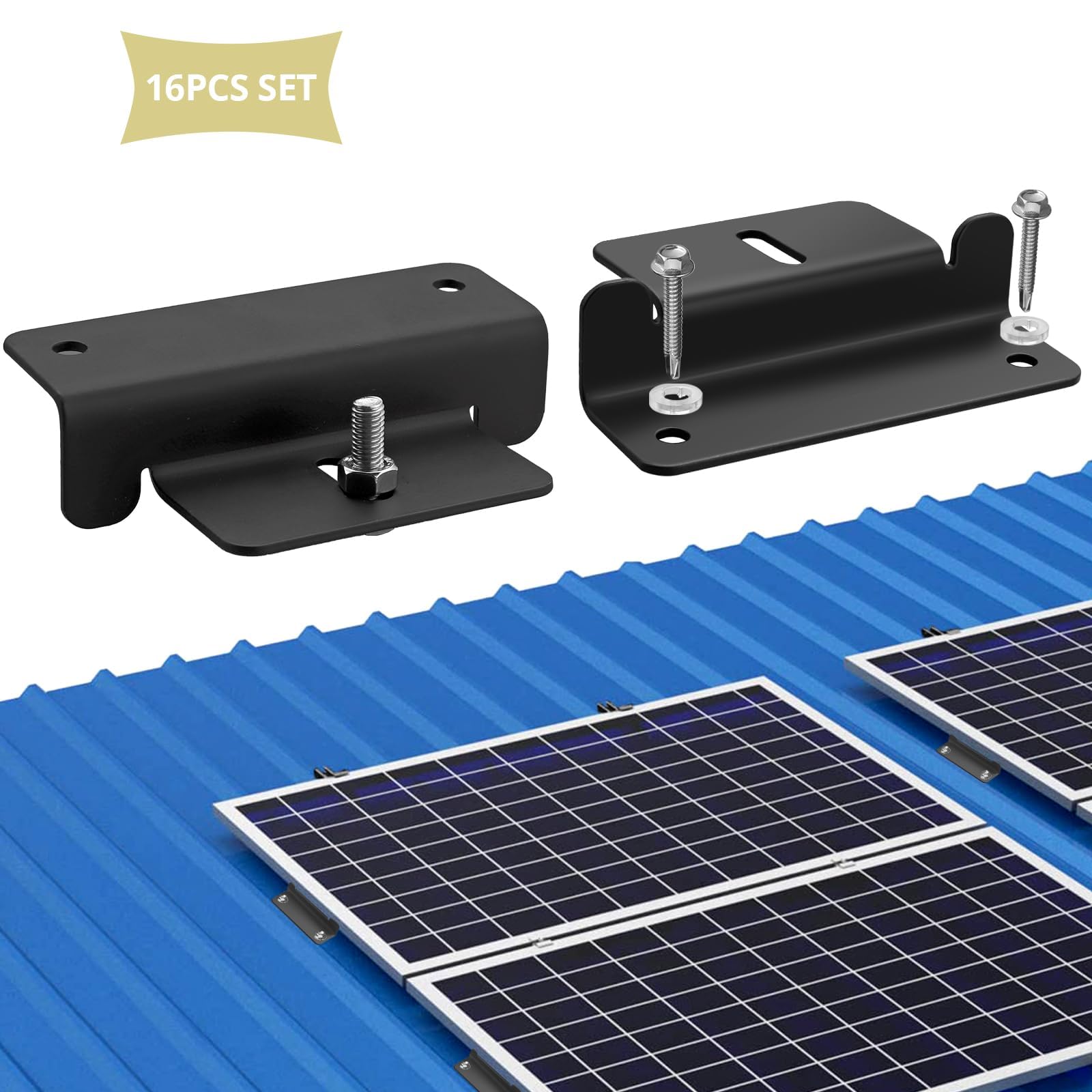 Rust Solar Bracket Snapklik.com : Anbte 16PCS Solar Panel Mounting Z Brackets, Aluminum ...