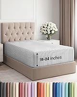 Vista 29 de Sábana bajera extra profunda tamaño Queen – Sábana bajera individual de lujo para hotel solamente – Se adapta fácilmente a colchones de 18 a 24