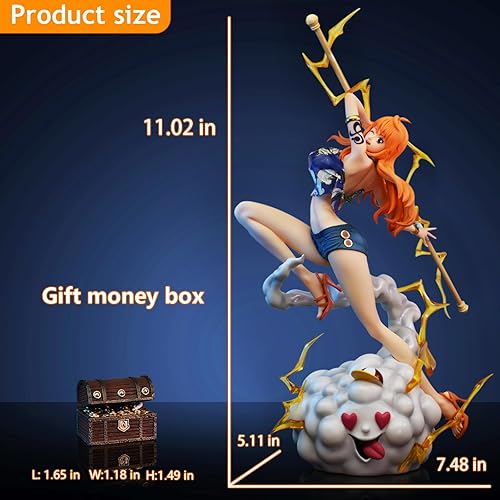 Miniatura 2 de Figura de Nami, pantalones cortos Glamour Nami Lady, hermosa niña, estatua de anime, modelo, decoración de juguete, regalo de 11.02 pulgadas
