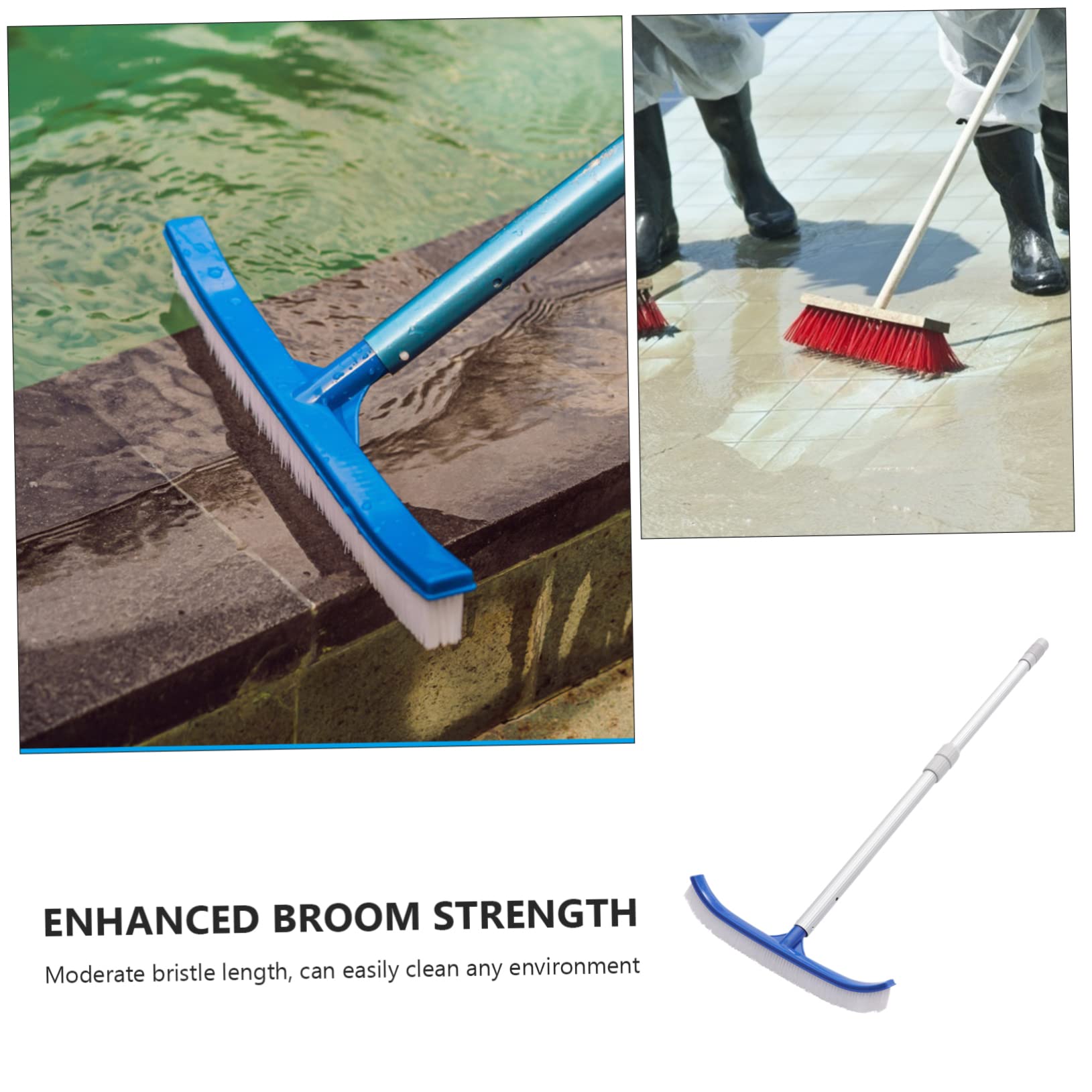 Brosse de Nettoyage pour Piscine 1 Lot Abs Bleu à Poils Longs
