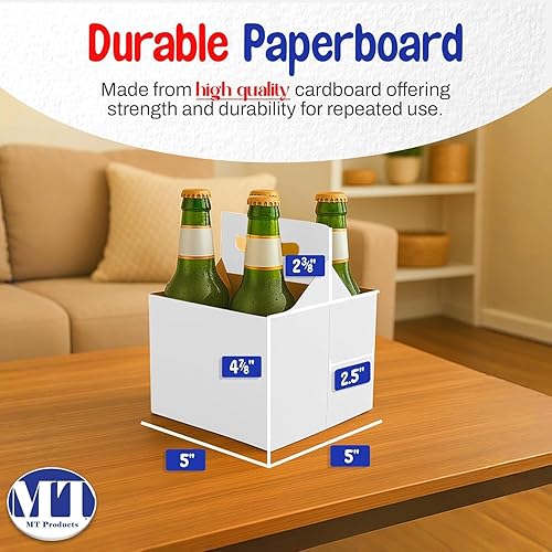 Miniatura 38 de MT Products 4 soportes para botellas de cartón kraft de 12 onzas. Portabotellas de cerveza o soda para un transporte seguro y fácil, paquete de 4