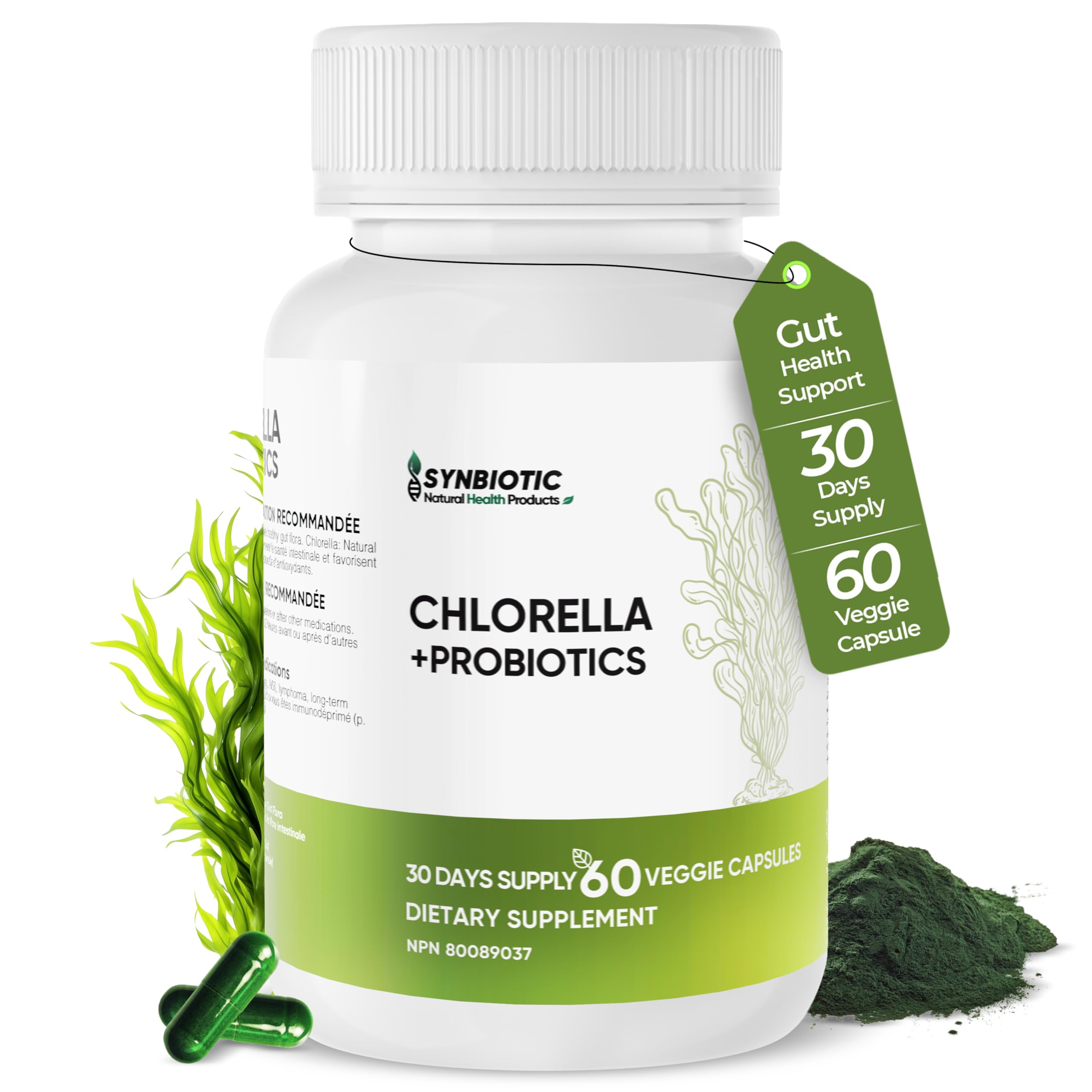AzmaBiotech Organic Spirulina Capsules with Probiotics (1000mg