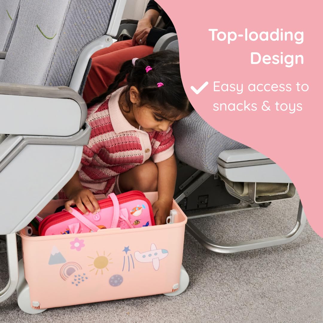 Valigetta per bambini da 2 a 7 anni | 16 L Ride-On con coperchio bloccabile, tracolla e vassoio – valigetta da viaggio per tirare e sedersi, rosa antico, Trolley rigido