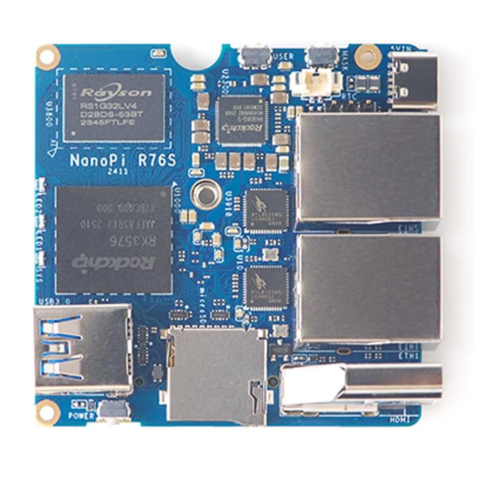 NanoPi R76S RK3576 Router 3GB RAM Dual 2.5G Ethernet Metall Kit | RK3576, 3GB RAM, ohne eMMC, Dual 2.5G, OpenMediaVault kompatibel, Metallgehäuse