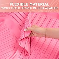 Vista 11 de CARBELLA - Juego de 4 alfombrillas de piso de goma rosa para automóvil - Accesorios rosa universales para ajustarse a todo tipo de clima