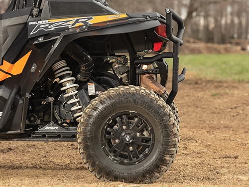 Miniatura 4 de SuperATV Parachoques trasero para Polaris RZR XP TurboRZR XP 4 Turbo 2016-2018, negro antiarrugas, tubo de acero resistente de 1.75 pulgadas,