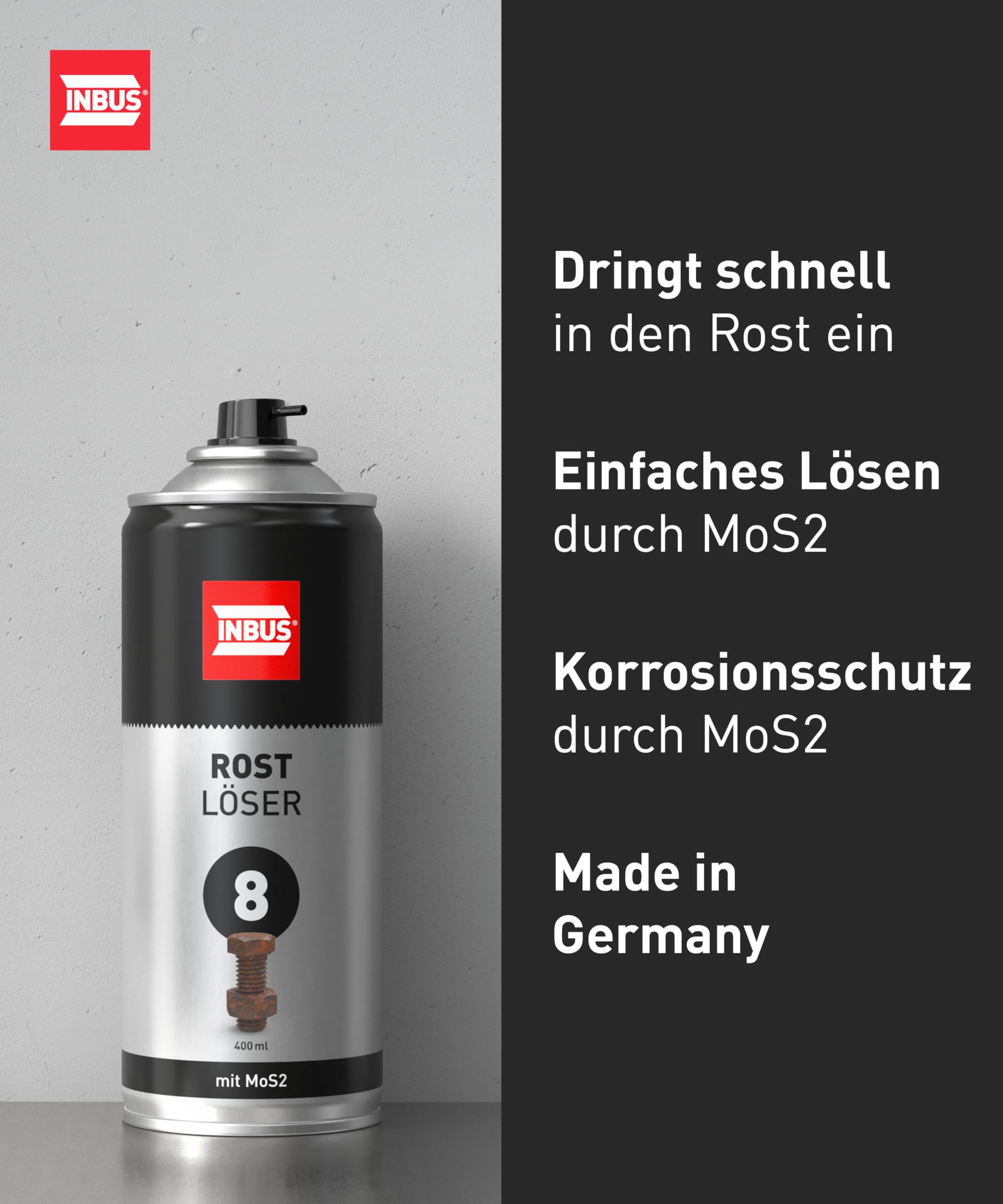INBUS® Rostlöser (mit MoS2), 24× 400ml (F-75794) | Made in Germany. Nr. 8 der Schraubchemie®