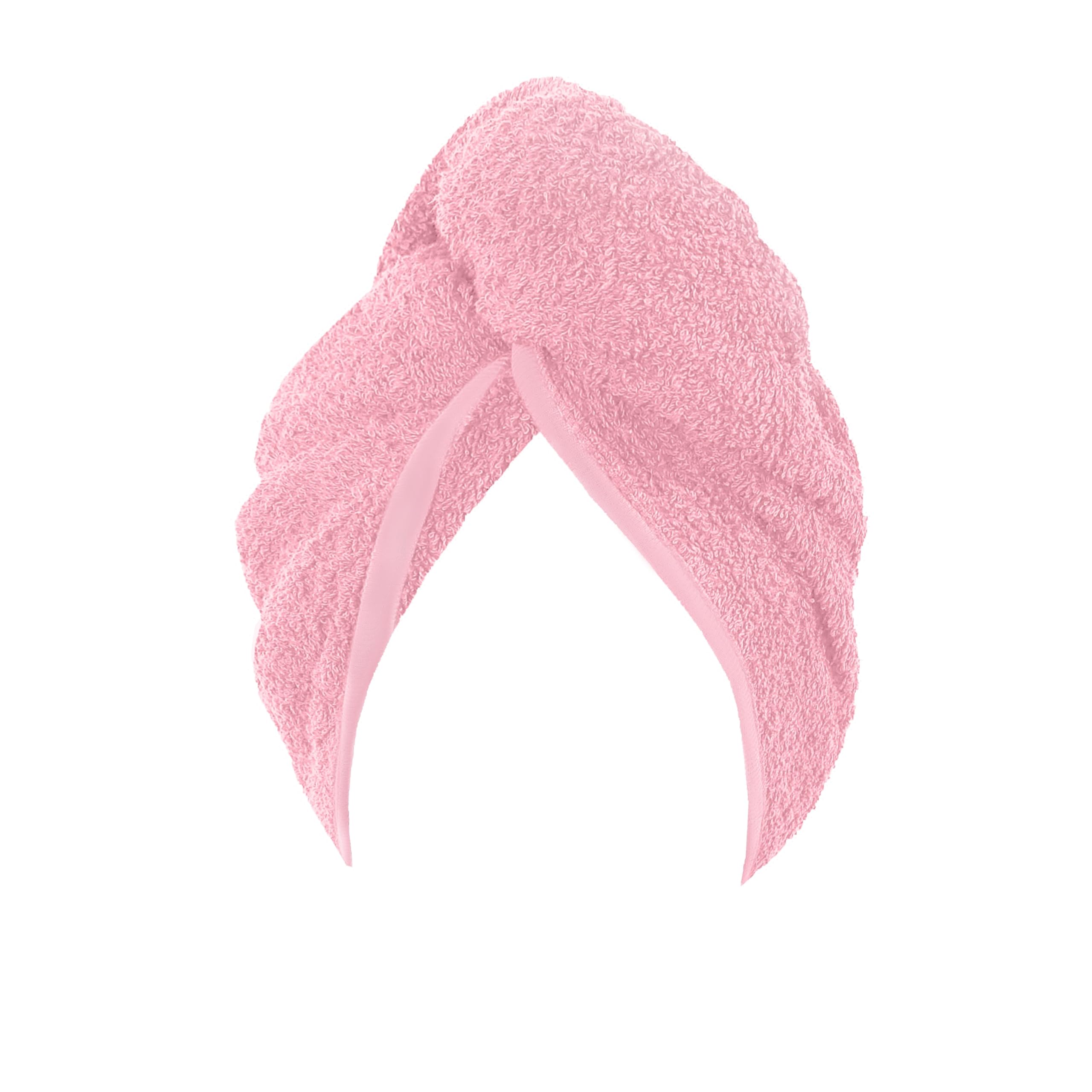 KAM LABELZ Pack of 2 Hair Drying Cotton Soft Terry Towel Turban| Quick Dry Hair Cap, Twist Wrap with Loop & Button|Spa Gym Fizz Free Long Hair Drying (Pink)