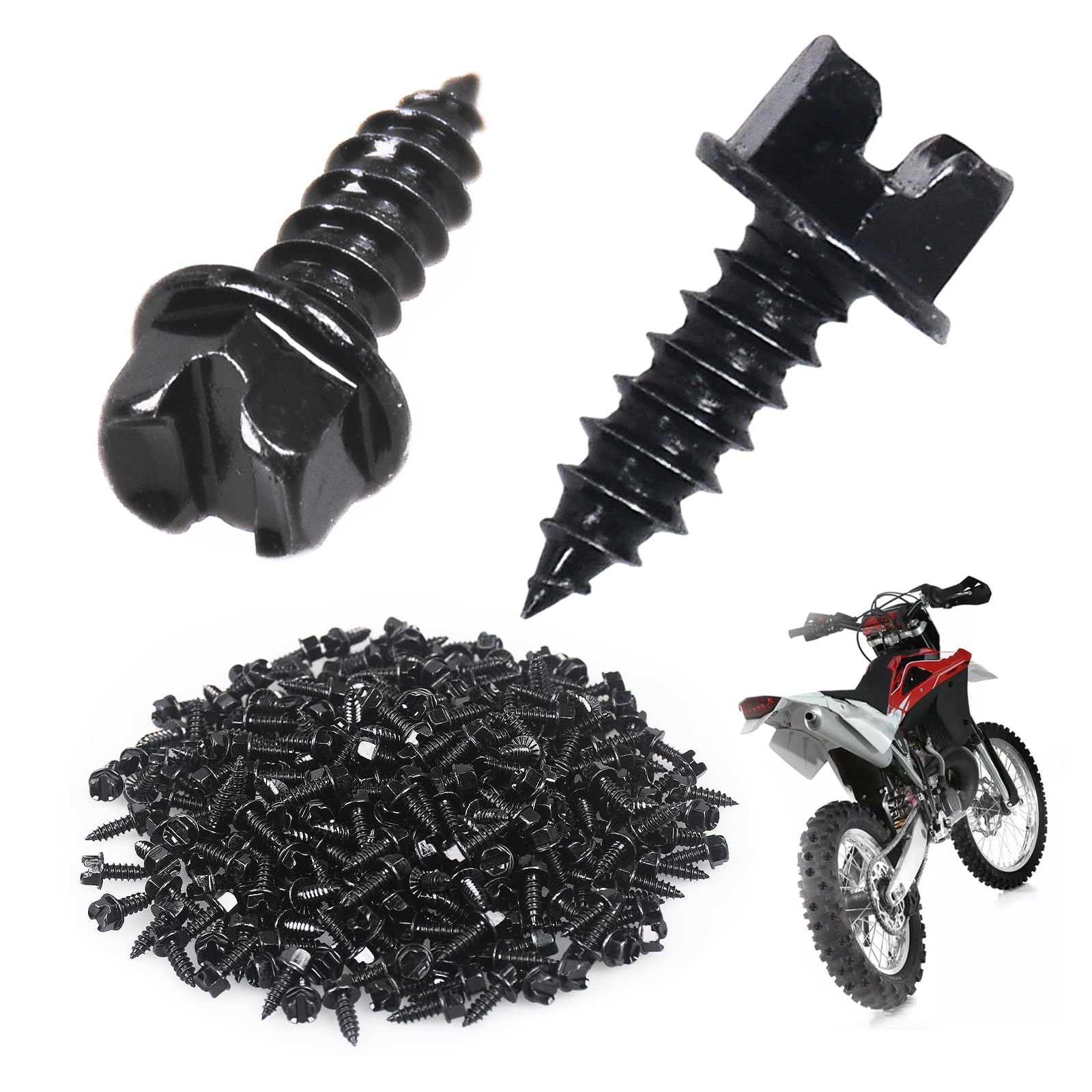 Winter Ice &amp; Snow Tire Heavy Duty Studs Spikes(#8) 1/2" Traction Screws