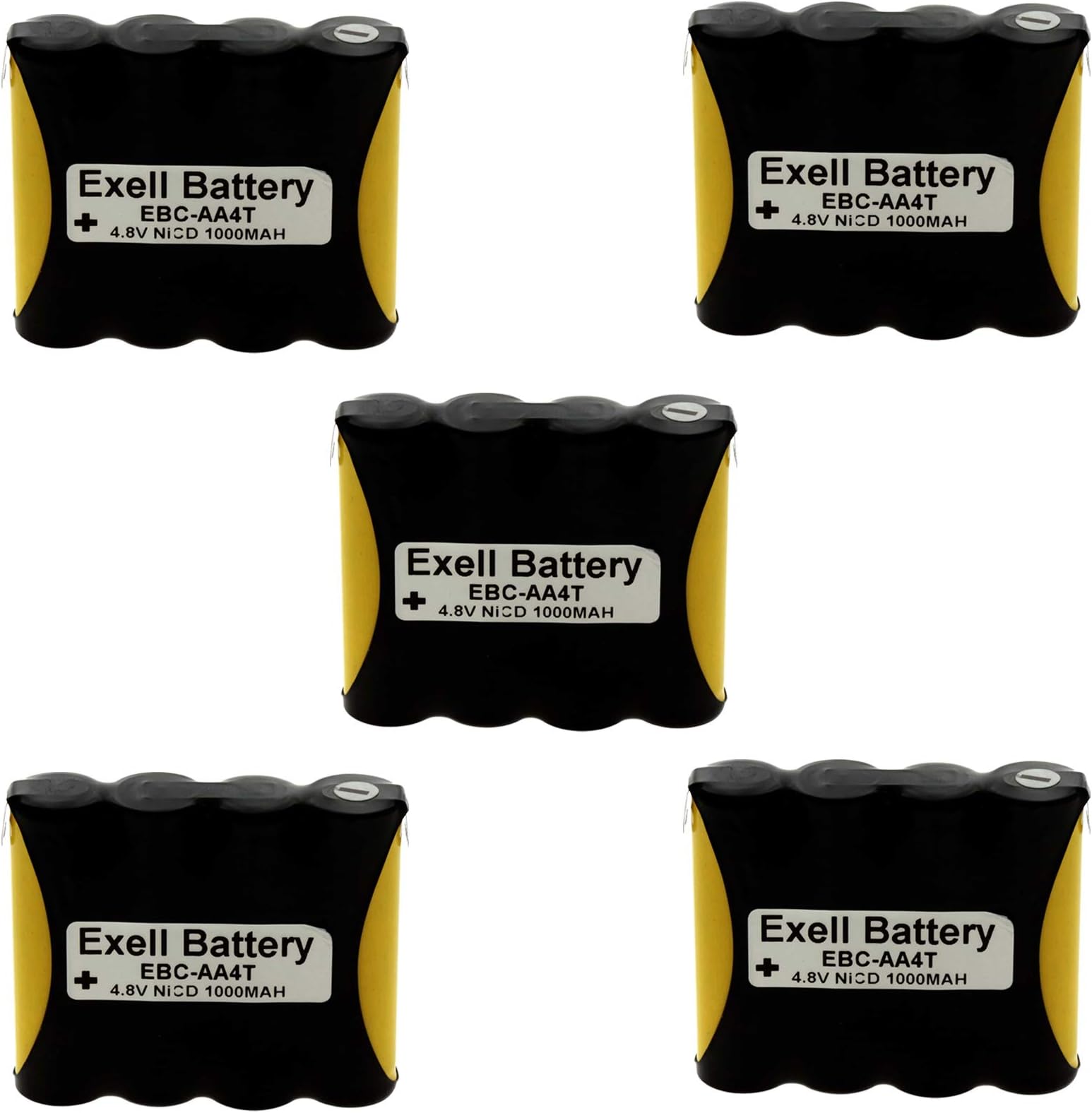 - 5X 4.8V 1000 mAh Custom NiCd Battery Pack for Power Tools, Lights, Scanners