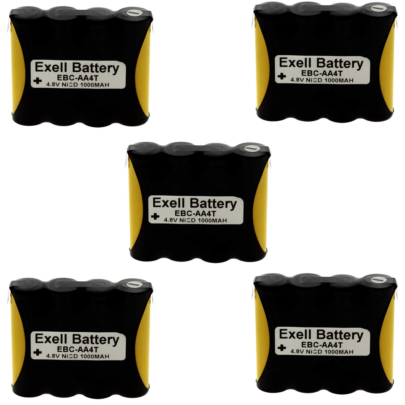 - 5X 4.8V 1000 mAh Custom NiCd Battery Pack for Power Tools, Lights, Scanners