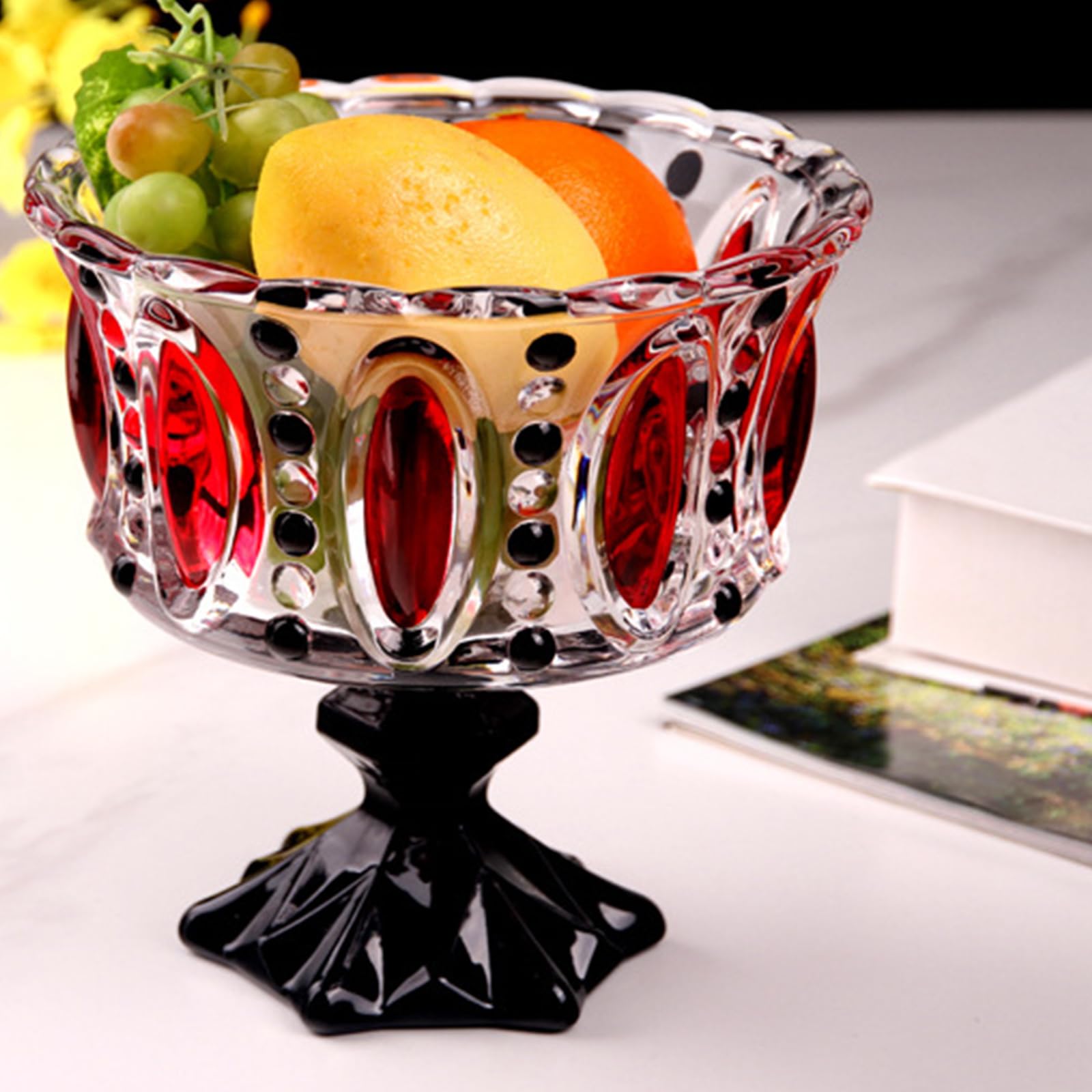 Coppa per frutta trasparente rialzata, ideale per intrattenere con le stoviglie Lavishness per la presentazione dolci