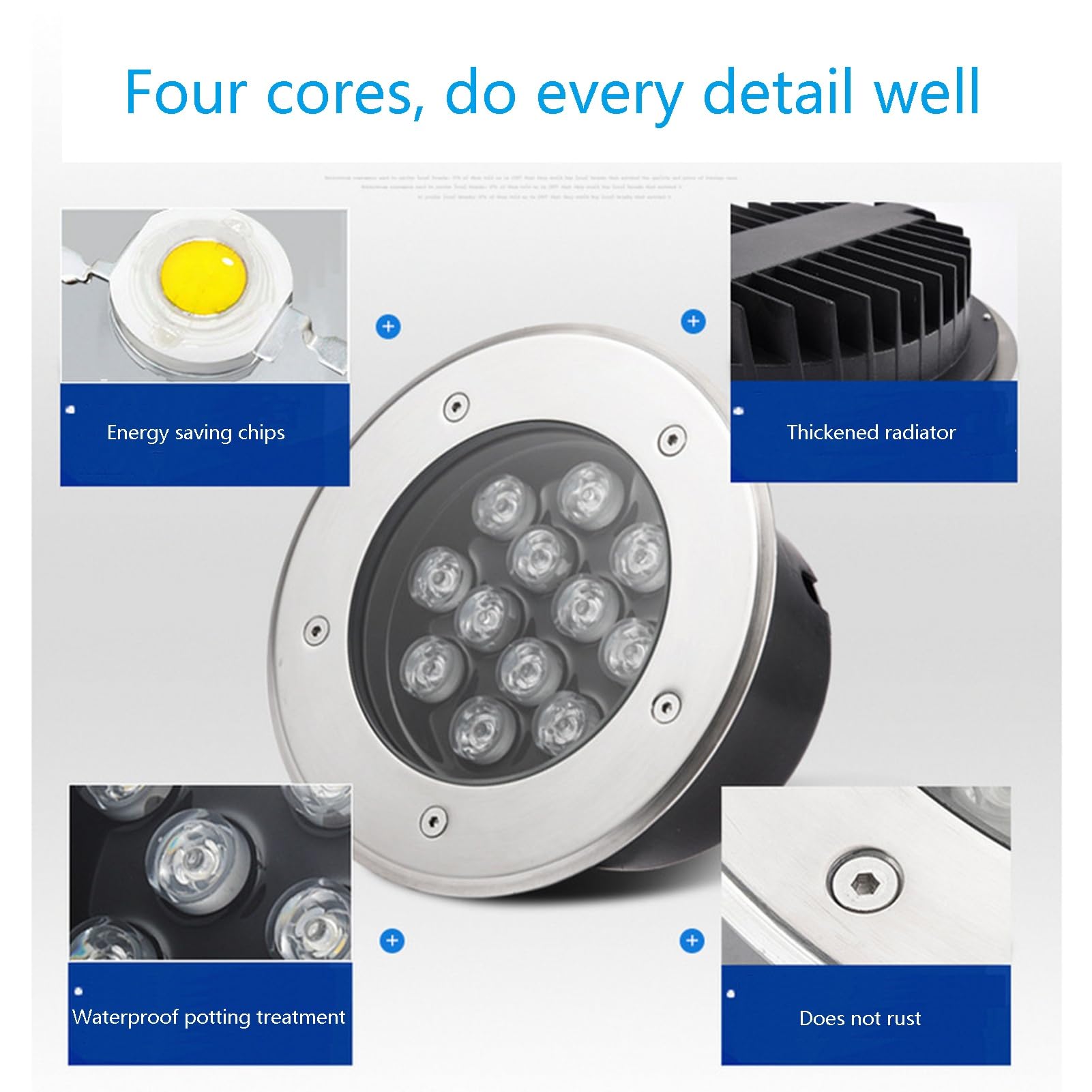 Zewnętrzna lampa punktowa LED do zabudowy, wodoodporna IP66, AC85-265 V, okrągła, do ogrodu, na taras, taras, schody, oświetlenie krajobrazu