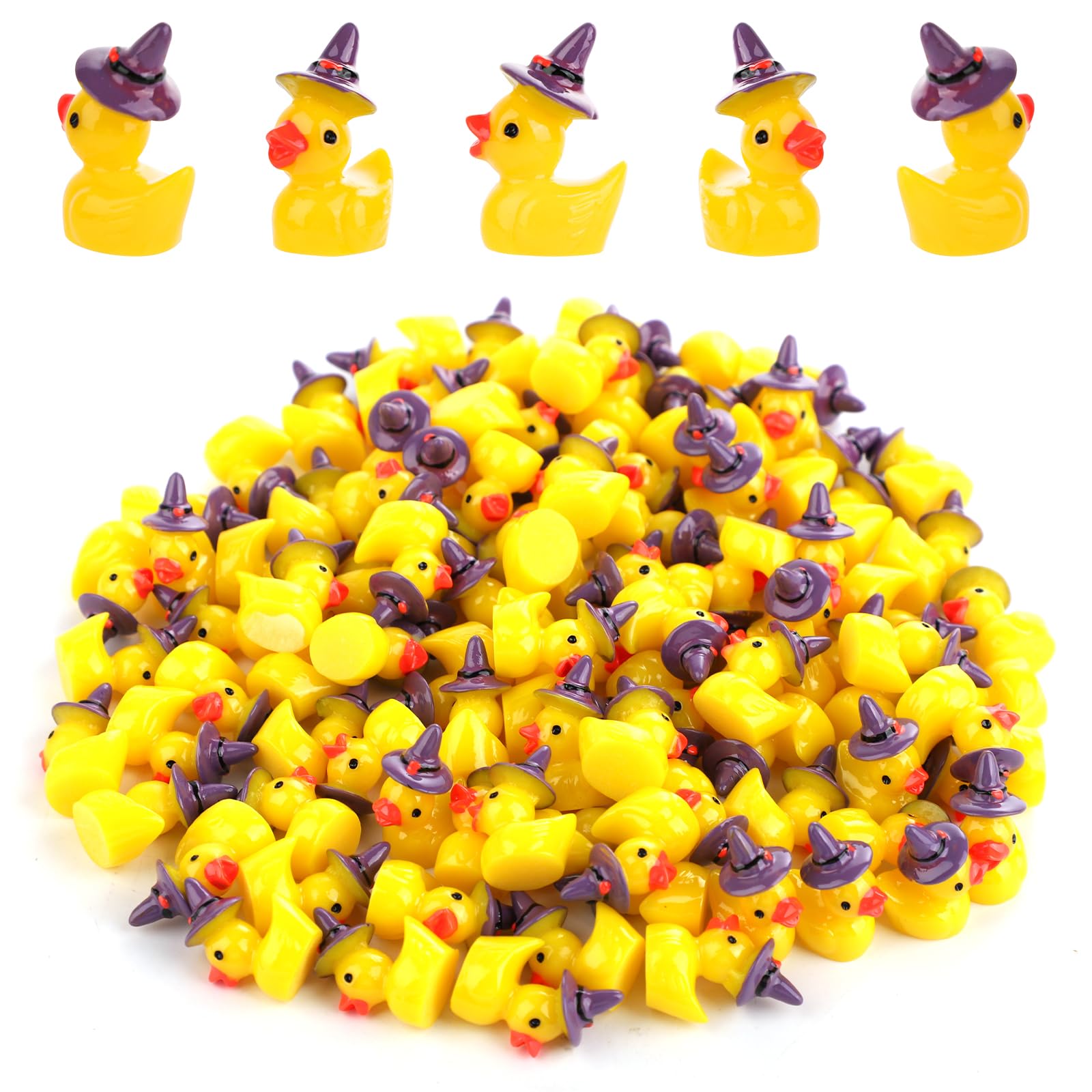 60pz Mini Anatre in Resina Halloween, Anatre Strega Miniatura Graziose