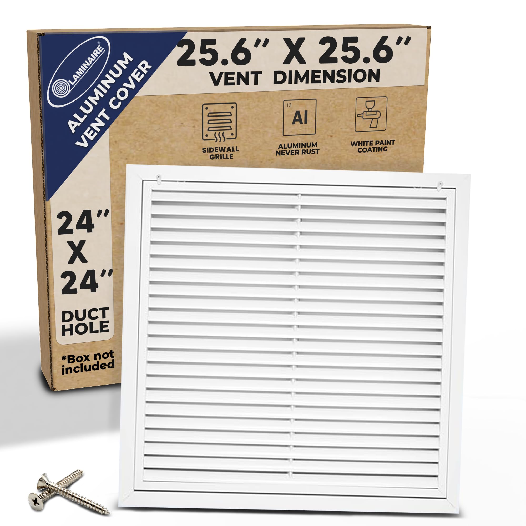 Grille de filtre à air en aluminium 61x61 cm lames fixes paroi
