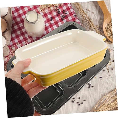 Miniatura 6 de Bandeja de cerámica para hornear queso horneado, cuenco de sopa, cuenco de arroz de cerámica, bandeja multiusos, bandeja de pan, bandeja de cerámica