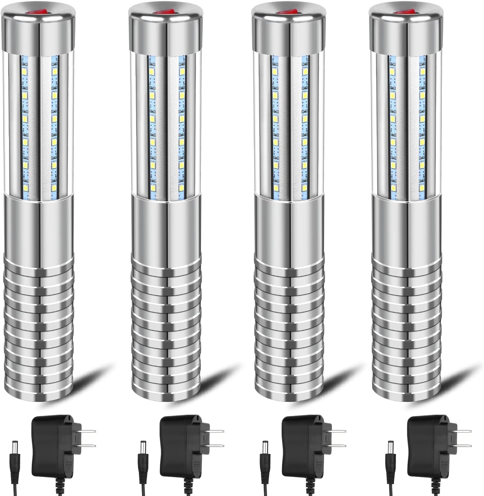 4 Pieces LED Strobe Baton Bottle Service Sparklers Bottle Service Light Bottle Handheld Light for Nightclubs Weddings Parties Activities Supplies (Silver)