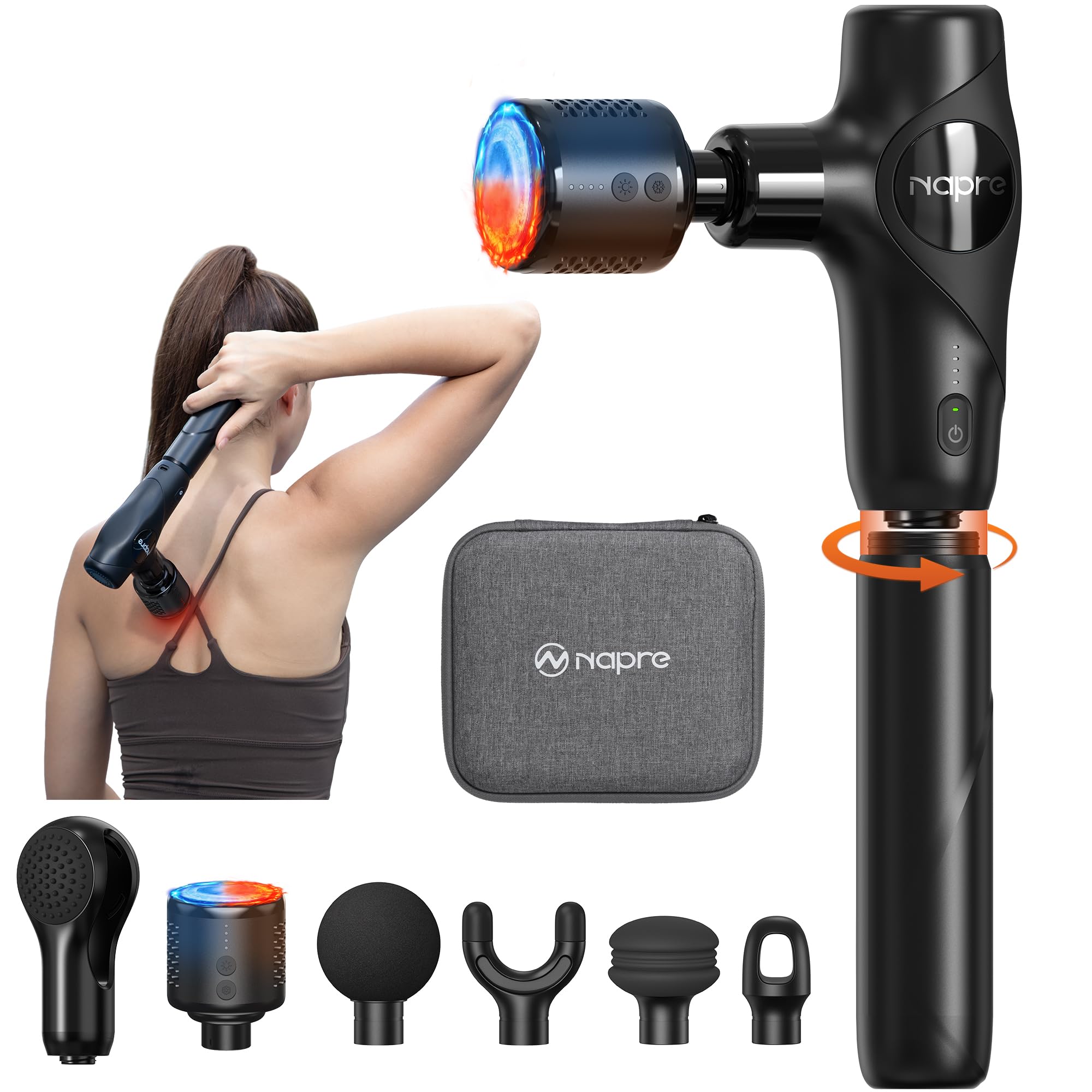 Massagepistole mit Wärme und Kälte,NAPRE 3-in-1 Mini
