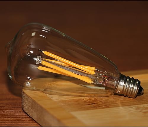 Miniatura 5 de 6 bombillas pequeñas ST38 Edison de 4 W equivalentes a 25 W-40 W E12 base vintage de vidrio transparente LED blanco cálido 2700 K bombilla para