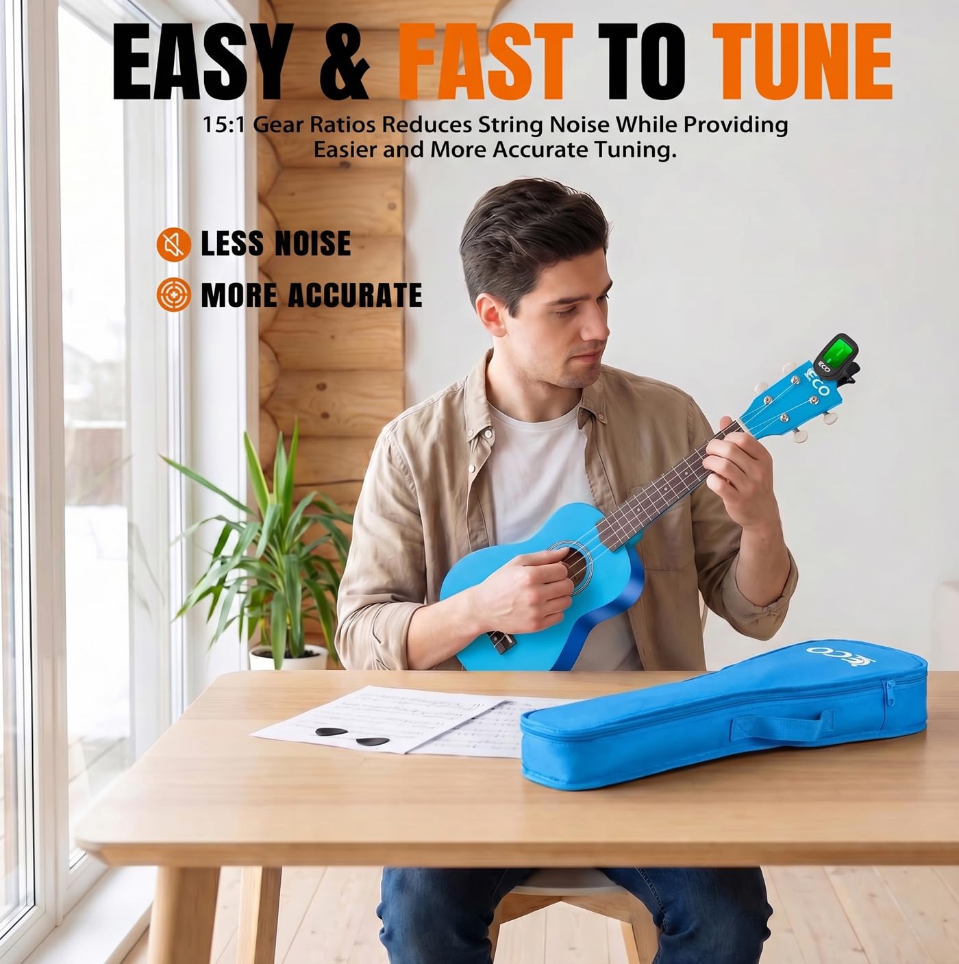 Kit de débutant ukulélé soprano pour enfants et débutants, Ukelele 21 pouces avec recueil de chansons, étui, sangle, accordeur, cordes et médiators