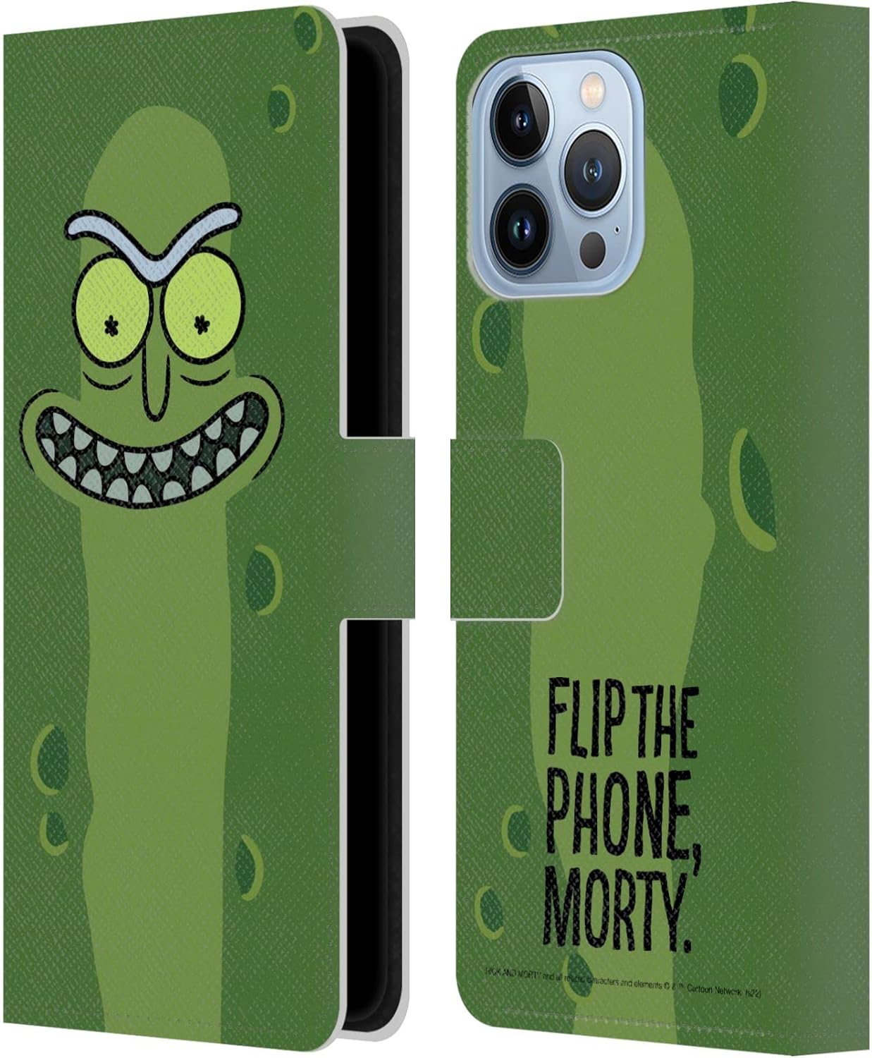 Head Case Designs Officially Licensed Rick and Morty Pickle Rick Season 3 Graphics Leather Wallet Case Compatible with Apple iPhone 13 Pro Max