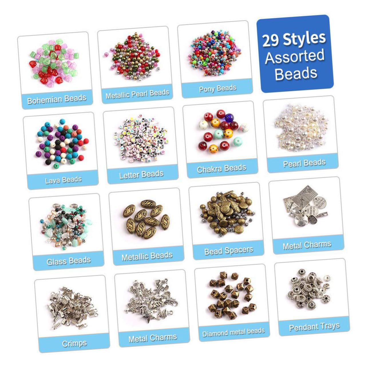 1960 pezzi Accessori fai da te Materiale Perline sciolte Kit di perline Braccialetti 'amicizia con perline Collana di gioielli Perline Braccialetti con perline Bracciale 'amicizia Perline Boho Beads