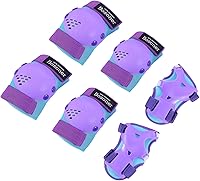 BOSONER Kids Knee Elbow Wrist Pads Protective Gear Set for Roller Skating, Cycling, Skateboarding, Scooter - Shock Absorbing, Adjustable S/M