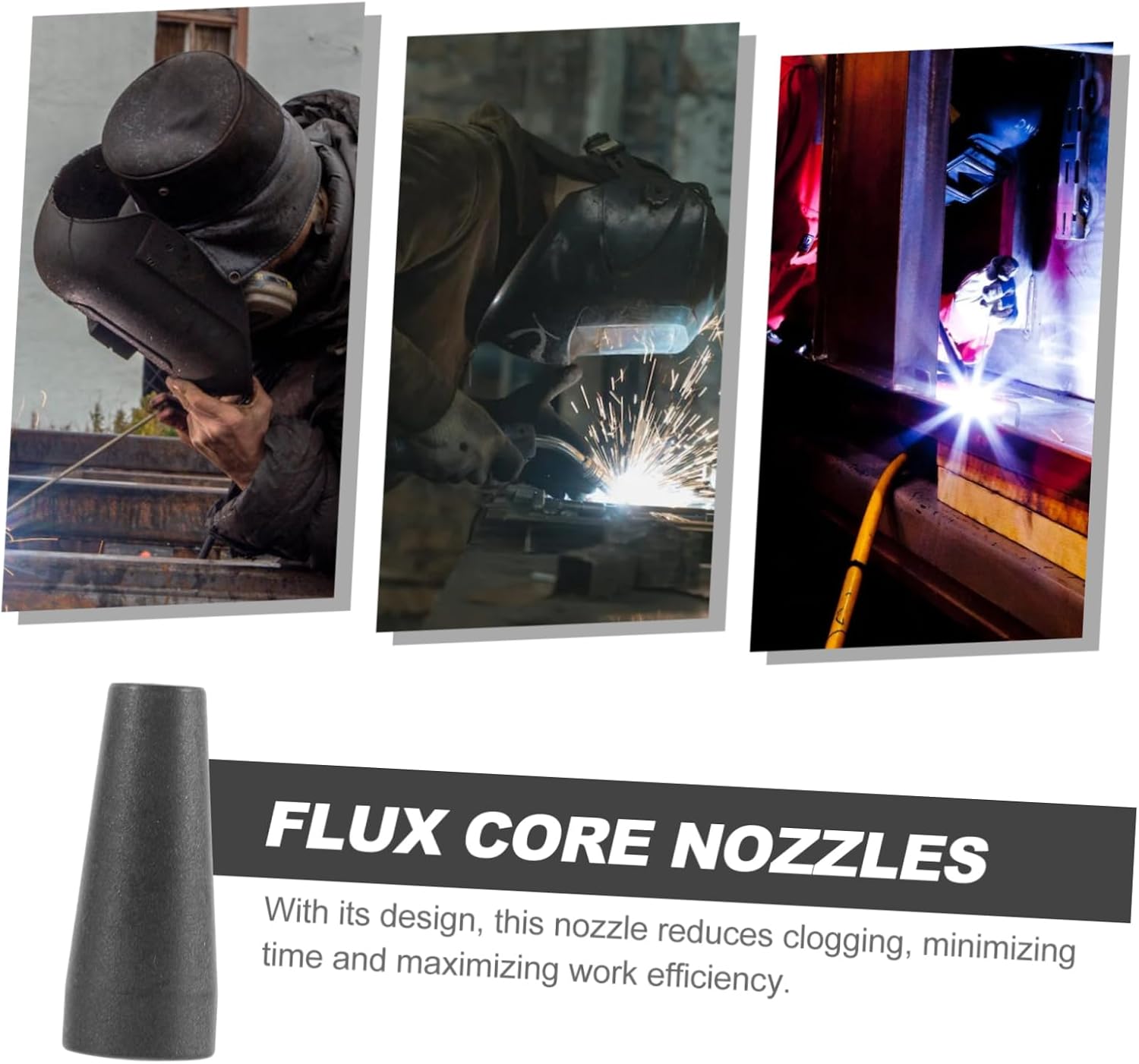 2pcs Welder Nozzles Replacement Gasless Nozzle for Mig Welding Torch Flux Core Tips Easy Install Welding Accessories