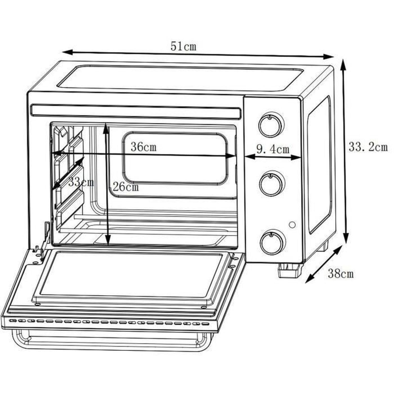 CONTINENTAL EDISON CEMF35B4 - Minifour électrique 35L noir - 1500W - Rotissoire, Convection naturelle