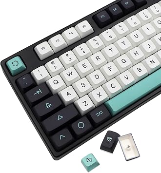 JSJT PBT keycaps-XDA Profile keycap,Tricolor Custom Key Caps 129 Keys Suitable for 61/64/84/87/96/98/104/108 ANSI/ISO Layout Cherry MX Switch Mechanical Keyboards