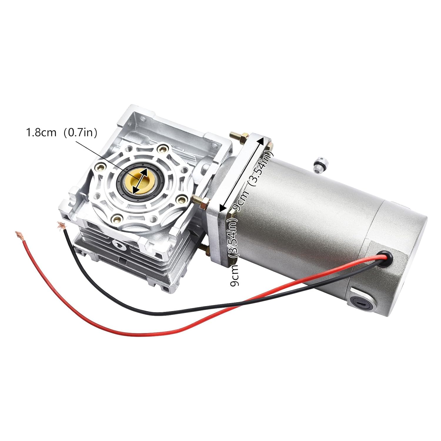 Electric Gear Motor 200W DC 24V 1800RPM 50K Worm Gear Reducer Gearbox High Torque with Adjustable Speed&Self-Locking Function Powerful Electric Motor