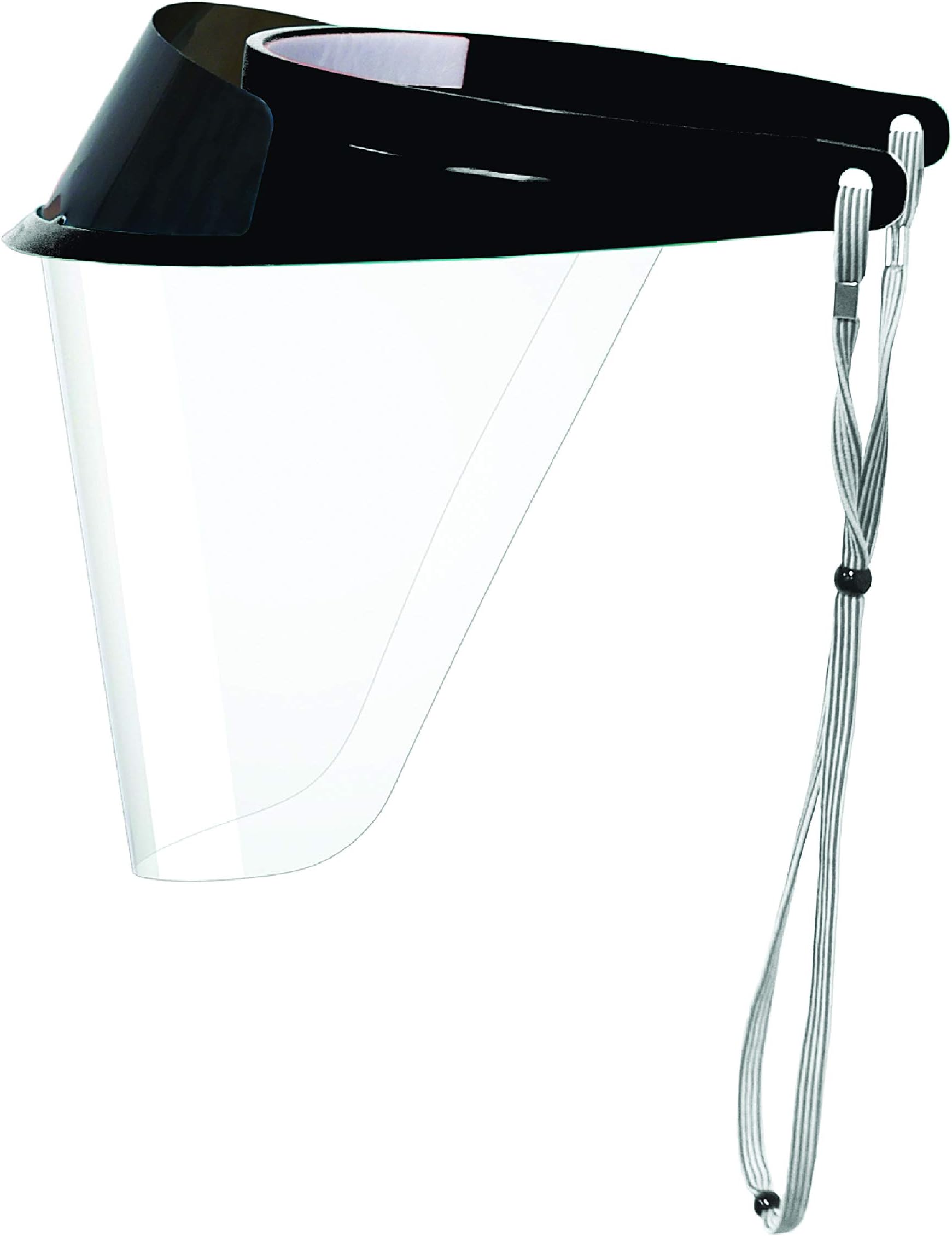 iVisor Plus Reusable Face Shield Kit, Full Face Protective Shield with Anti-Fog Coating and Cinch Cord, Adjustable to Comfortably Fit All Head Sizes, Satin Black