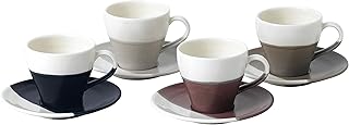 Royal Doulton Coffee Studio Espressco Cup & Saucer Mixed Set/4, Porcelain, Espresso Cups and Saucers