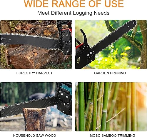 Miniatura 8 de Motosierra de gasolina de 68 CC de 18 pulgadas con kit de herramientas, motosierra de gas de 2 ciclos, motor de gasolina, herramienta de corte de