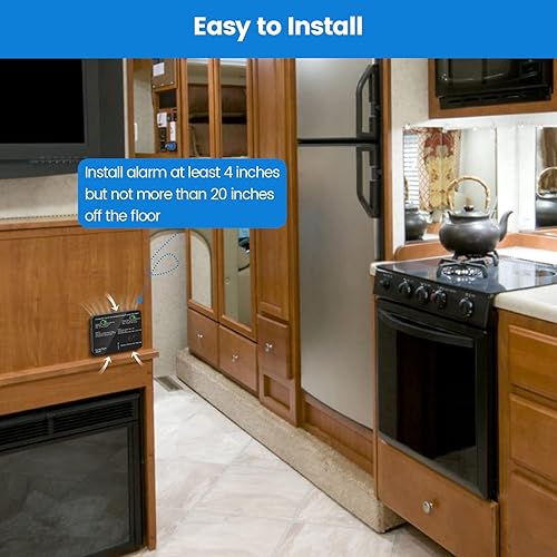 Miniatura 6 de briidea - Alarma de monóxido de carbono y gas propano para RV, detector dual LPCO con luz indicadora LED separada, alarma fuerte de 100 dB, 12 VCC,