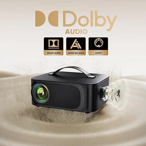 Vista 5 de Projector-4K with WiFi and Bluetooth:[2000 ANSI/AI Auto Focus/Built-in APPs]Outdoor-Projector Smart TV OS 2.0 & DoIby, Portable Proyector Compatible