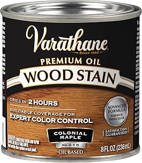 Varathane 211759 Premium Wood Stain, Half Pint, Colonial Maple