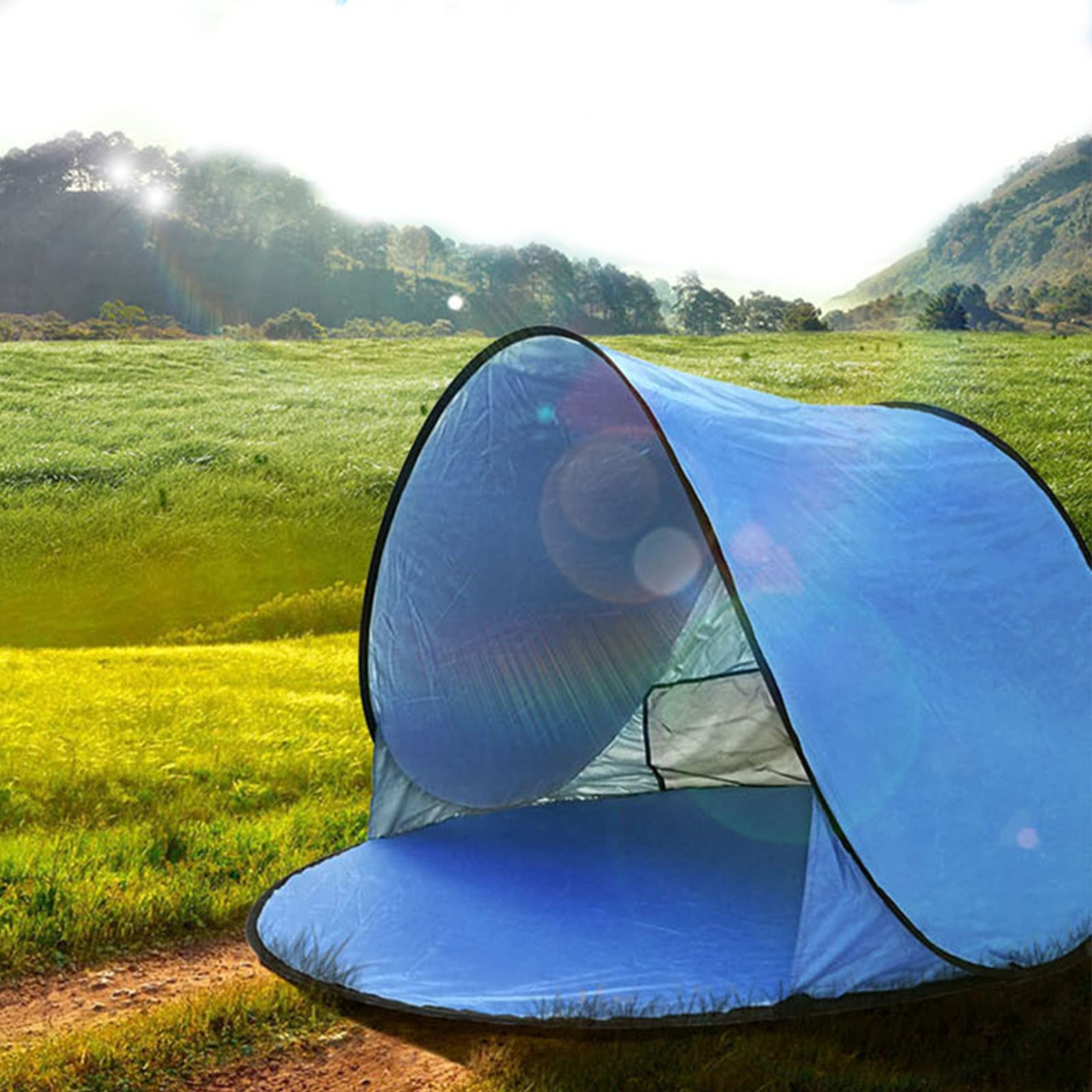 Tenda da Spiaggia Pop-Up Portatile 1 Persona Protezione Solare UPF 50+ Protezione UV, Tende Istantanee Automatica Ripari da Spiaggia Impermeabili con Borsa da Trasporto per Esterni