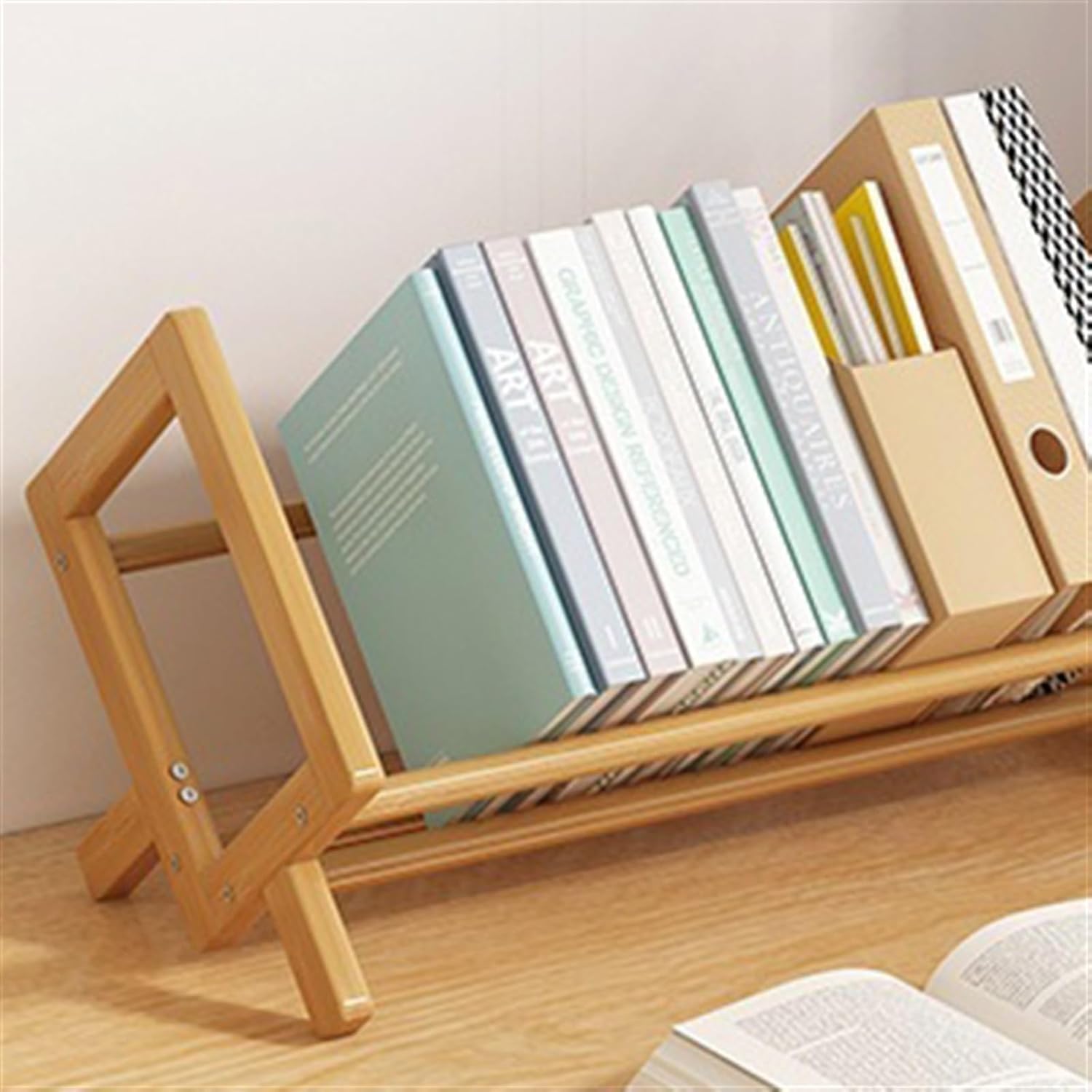 Home Cd storage rack CD countertop desktop solid wood disc album display comic bookshelf Storage(40cm)