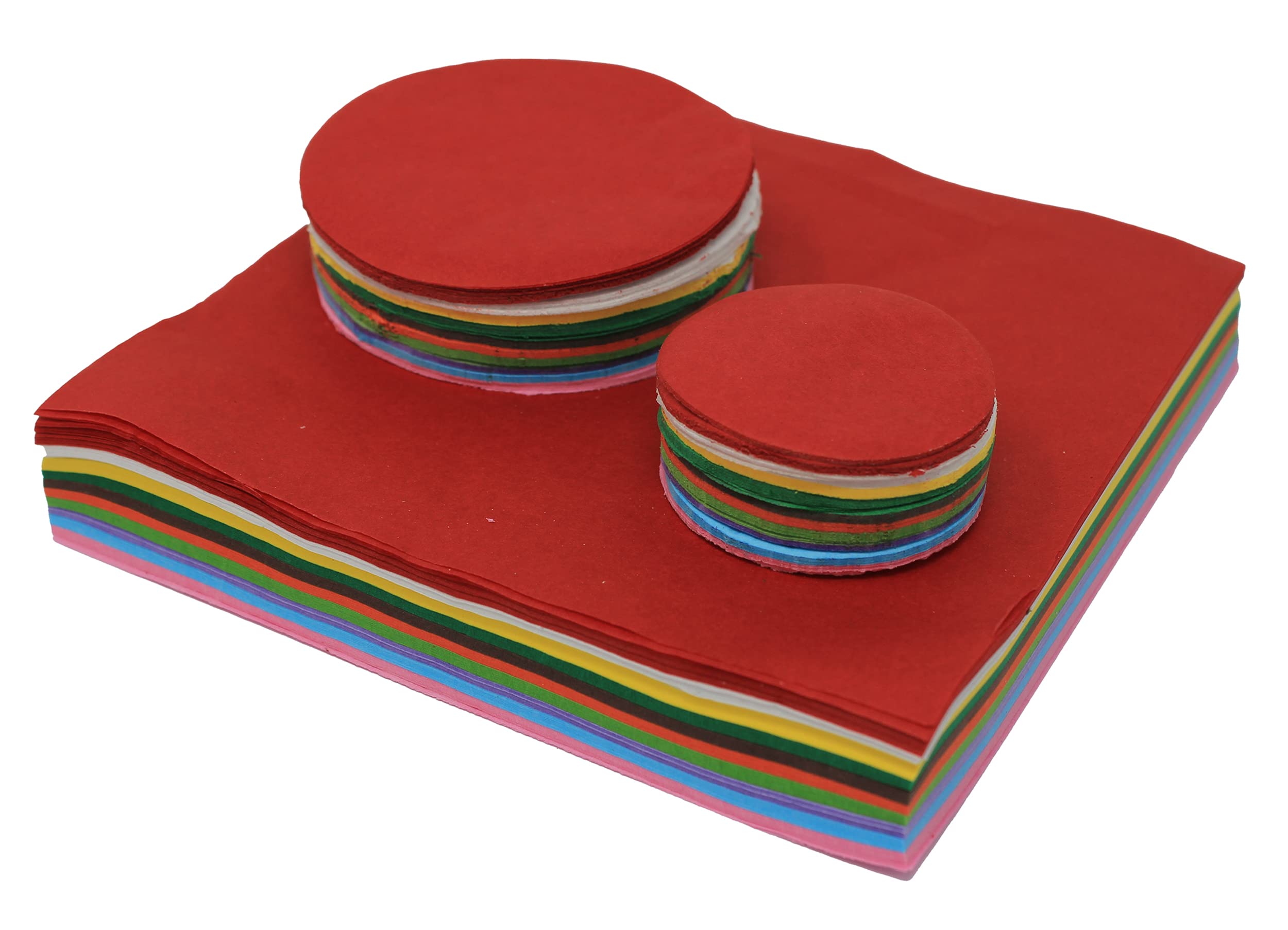 Bright Ideas Crafts Tissue Paper Combination Pack of Squares and Circles 1500 Pieces, Great for All Arts and Crafts Projects, Ideal for Classroom Work