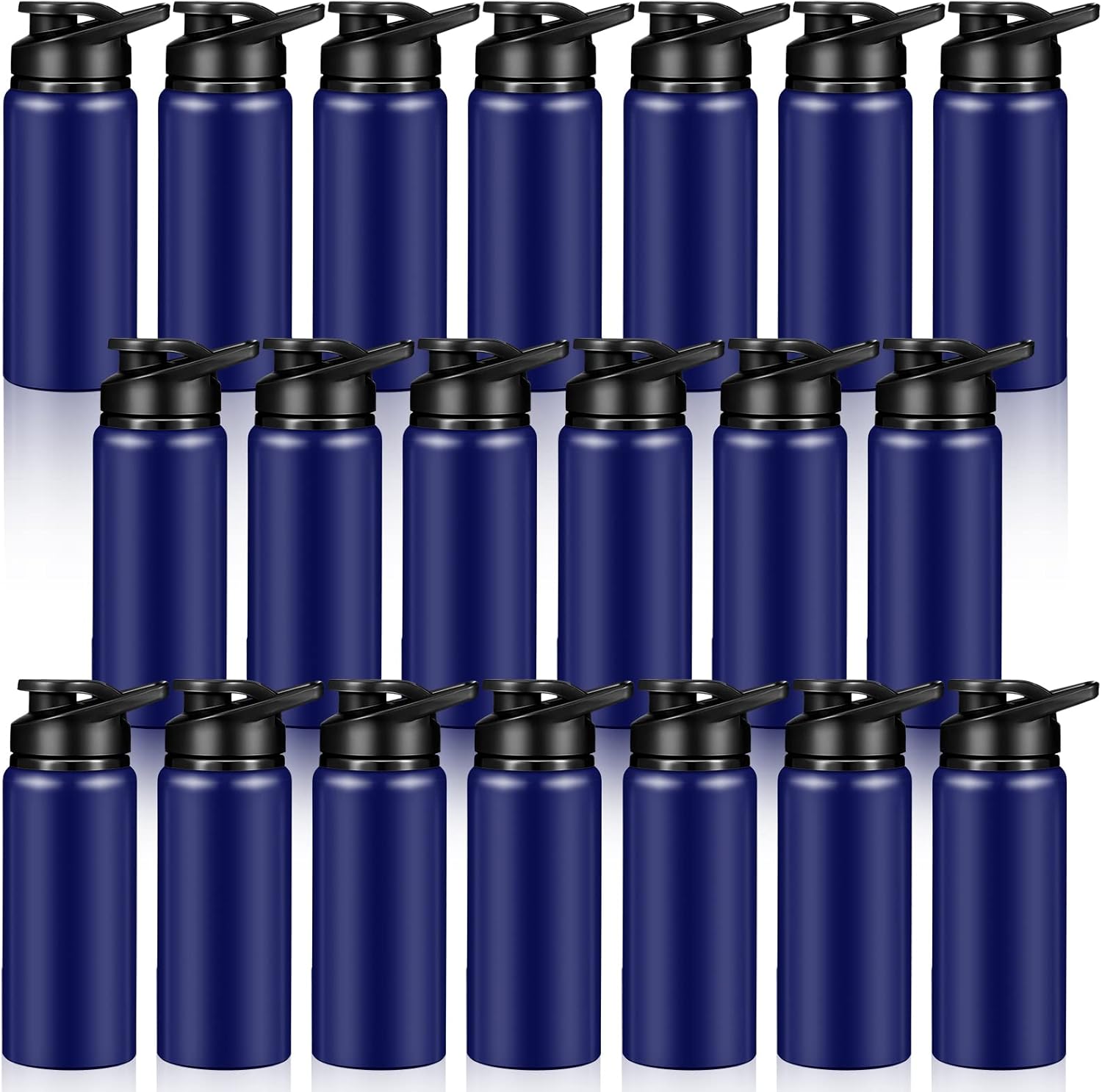 20 Pack Aluminum Water Bottles Bulk 20 Oz Insulated Metal Sports Water Bottles Reusable with Handle Valentine's Galentine's Back School Gifts for Travel Hiking Outdoor, Snap Lid - Image 8